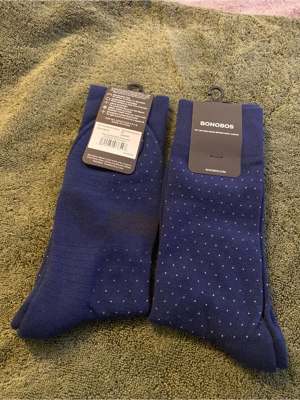 Bonobos Navy Blue Dress Socks with Micro Dot Pattern